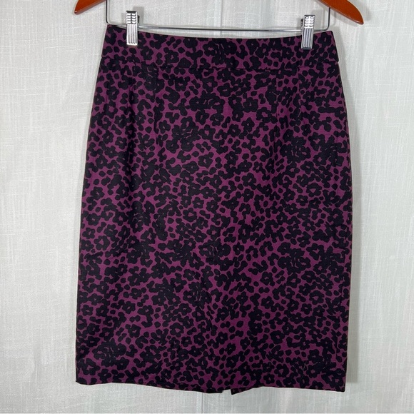 Banana Republic Purple Animal Print Pencil Skirt - Picture 1 of 6